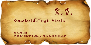 Kosztolányi Viola névjegykártya